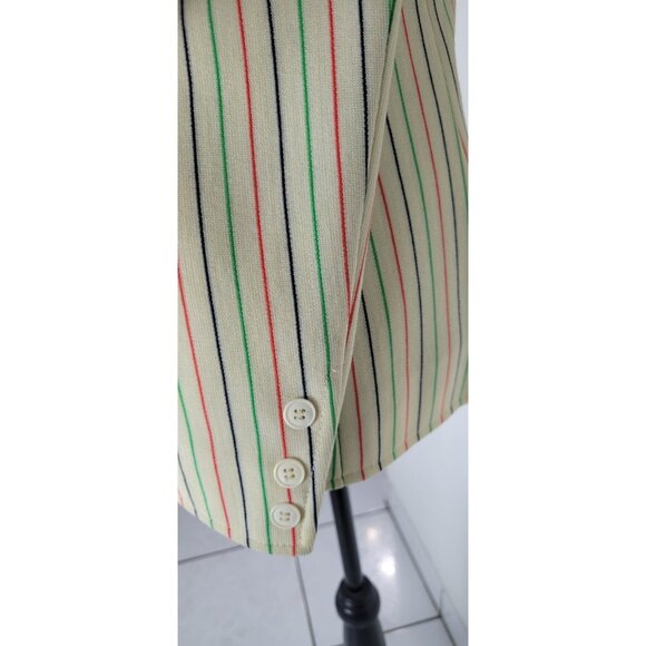 Vintage 80s Womens Size S Blazer Beige Stripped Open Jacket CHOICE by BUTTE - Picture 4 of 16